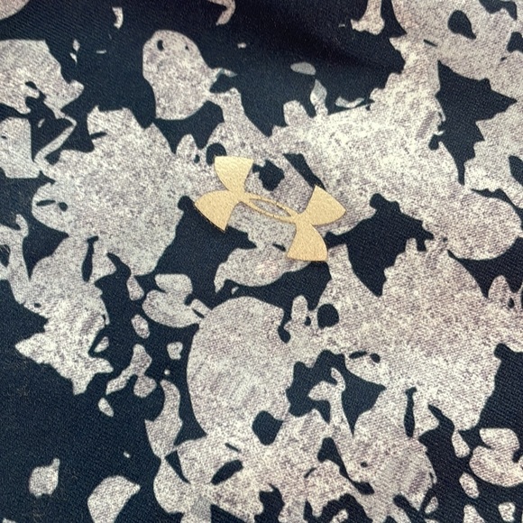 Under Armor Blue 3/4 Leggings Size L Compression Leggings ~ Mesh Mid Rise Capri - Picture 3 of 6